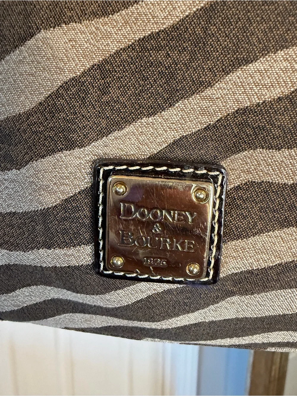 Dooney & Bourke Zebra Print Patent Hobo Bag Y2K